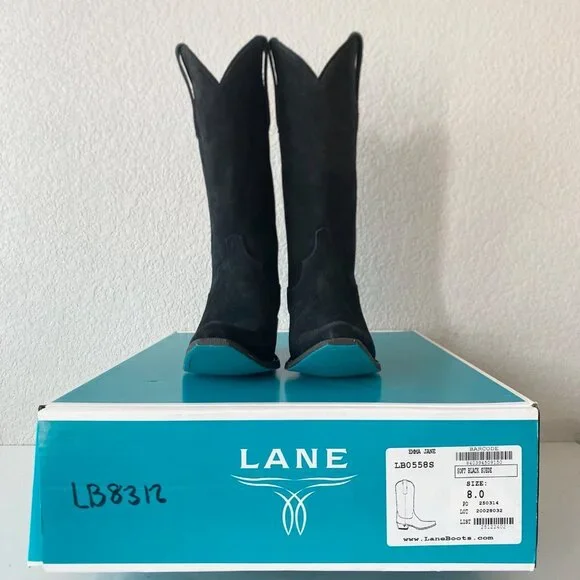 Black Suede Heeled Boots - Picture 10 of 14